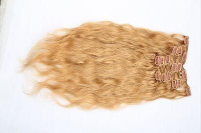 23&quot;24&prime;&prime;straight Wavy Long Silky Thick Double Weft 7 Piece Full Head 16clips Clip in on Hair Extensions Hairpieces Black Brown