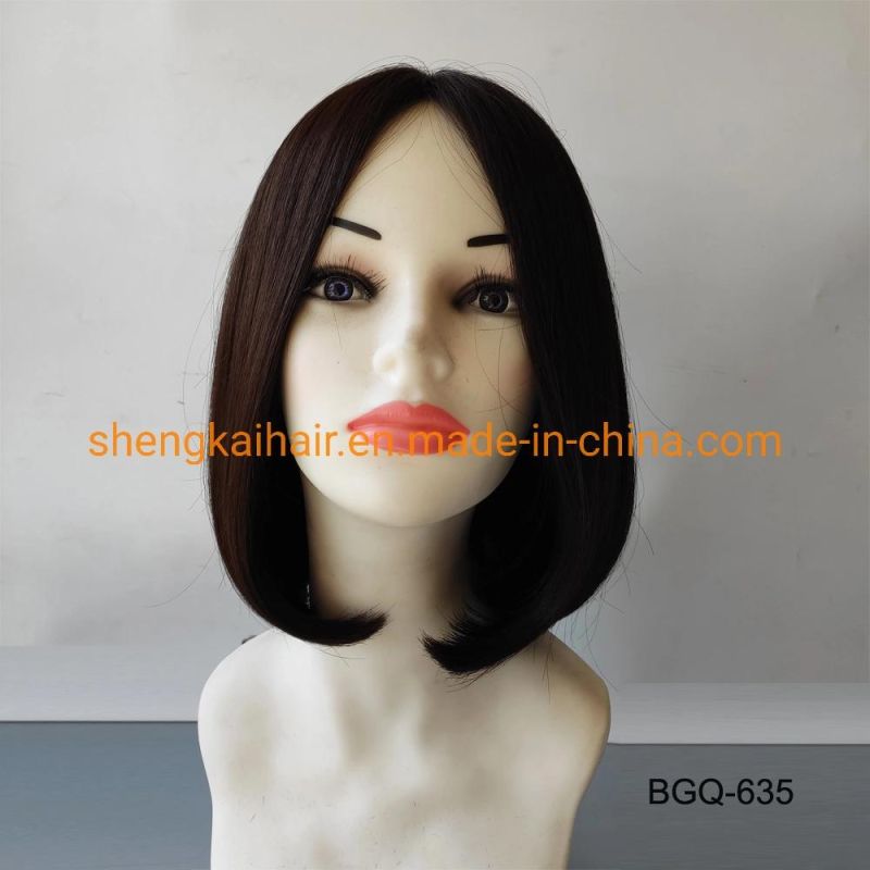 Wholesale Human Hair Synthetic Hair Mixed Handtied Synthetic Hair Wig