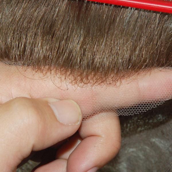 French Lace with Swiss Lace Front Natural Toupee