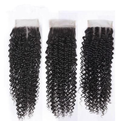 Closure with Baby Hair Natural Part Lace Hair Closures Afro Curly