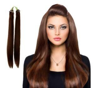Scarlett Micro Loop Ring Straight Brazilian Virgin Remy Human Hair Extensions 100% Unprocessed 5A Hair Dark Brown 100g/Bundle