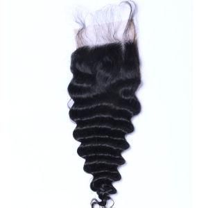4X4 Virgin Peruvian Deep Wave Lace Closure with Baby Hair