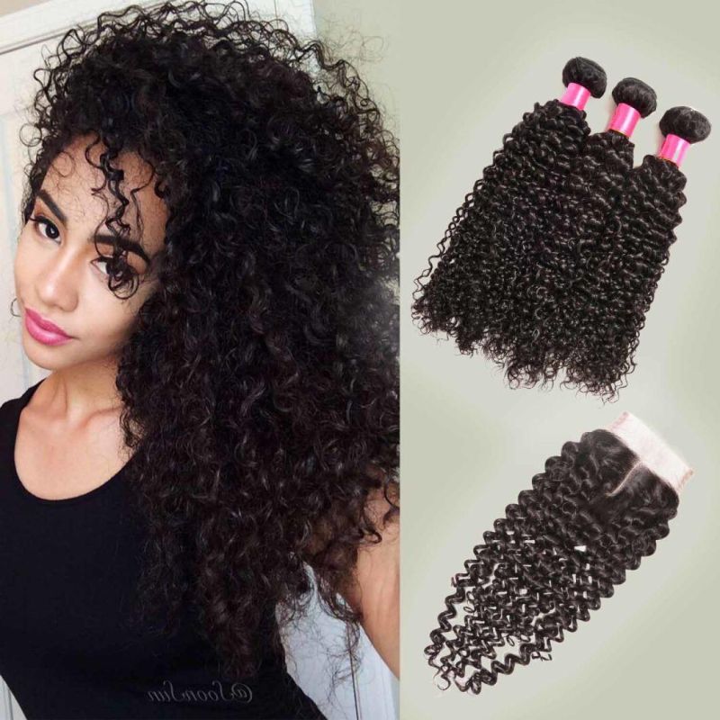 Wholesale Natural Color Virgin Cuticle Kinky Curly Human Hair Weaving