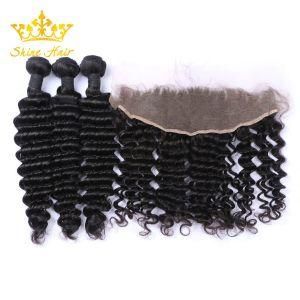 Unprocessed Brazilian Human Hair with Virgin Hair Bundles of Deep Wave Natural Color