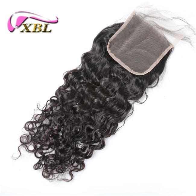 Bleached Knots Free Part Brazilian Human Hair Virgin Lace Closure