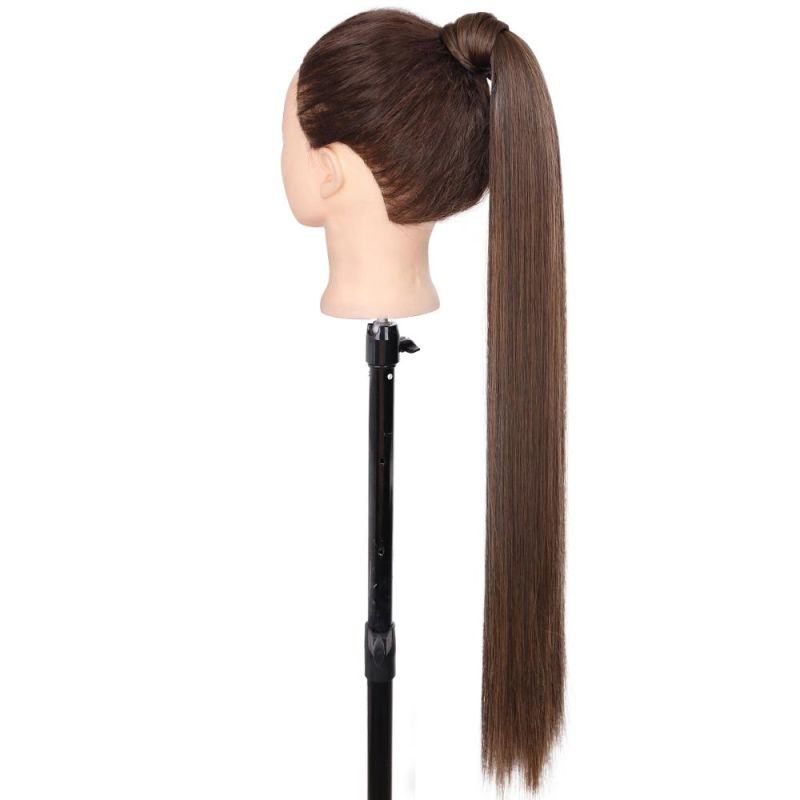 Synthetic Long Straight Wrap Around Clip in Ponytail