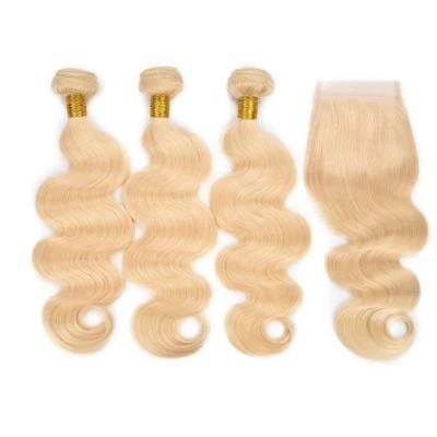 Brazilian Body Wave 613 Blonde Bundles with Closure