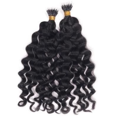 Double Drawn Nano Ring Brazilian Virgin Hair Deep Wave Hair Weave Extensions