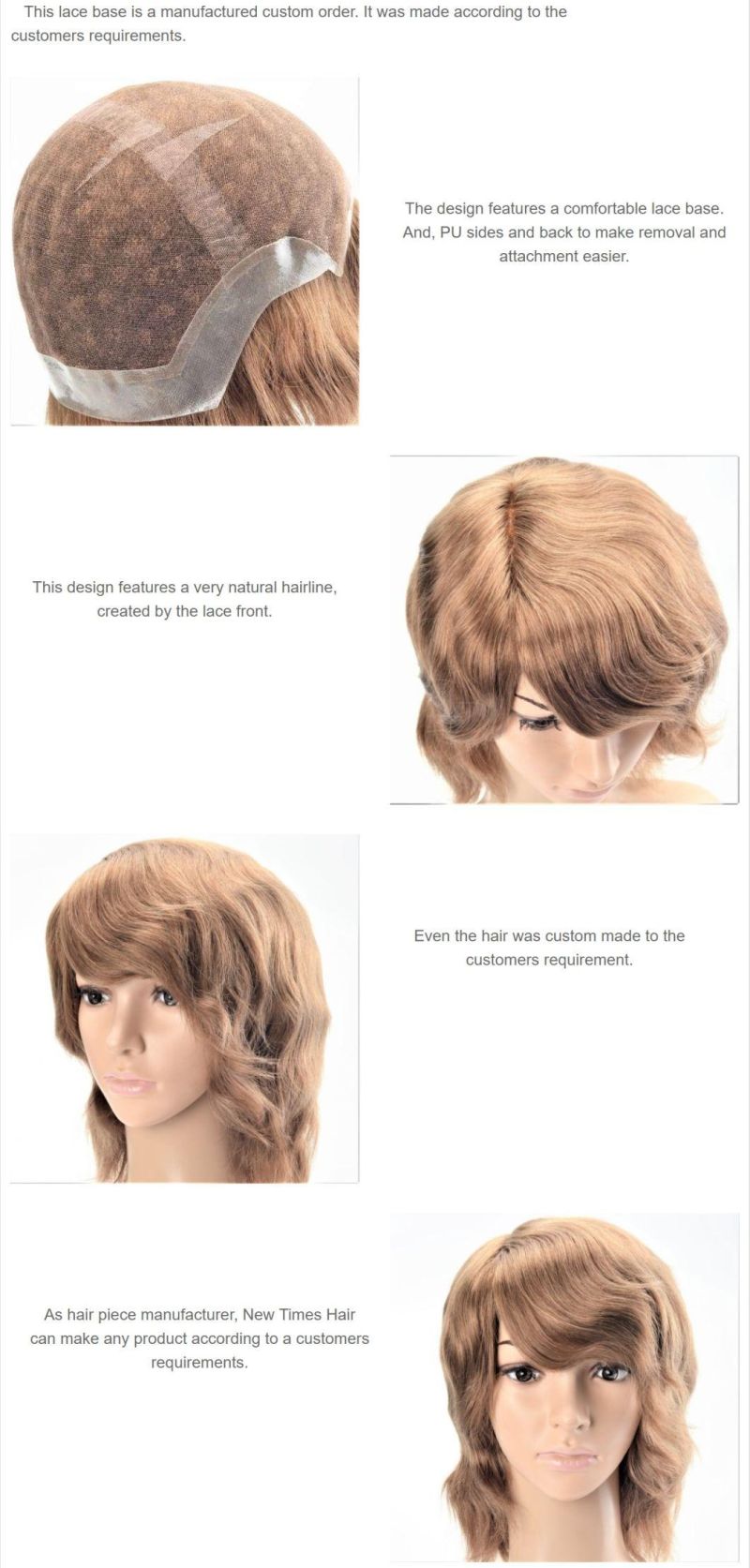 Custom Ladies Lace and PU Hair Replacement System