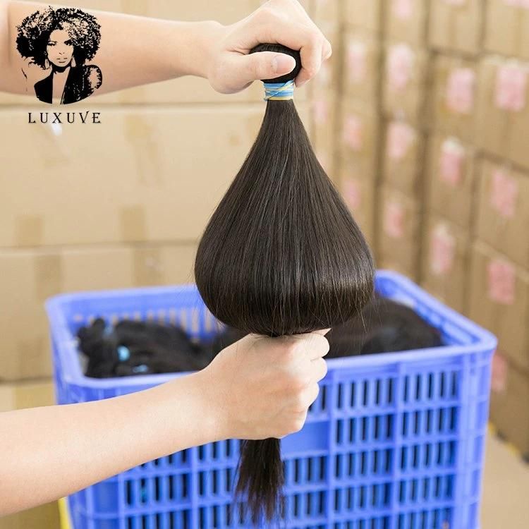 Luxuve Top Grade Virgin Brazilian Human Hair Bundles, Raw Virgin Cuticle Aligned Hair Bundles, Unprocessed Brazilian Human Hair Extension