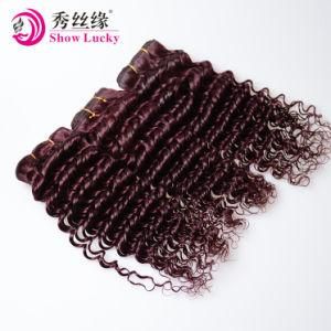 Aaaaaaaaa Grade 100% Human Hair Bundles 99j Red Deep Wave Virgin Cambodian Hair Products