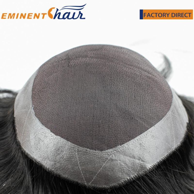 Black Fine Mono with Clear PU Hair Replacement for Men Custom Order Human Hair