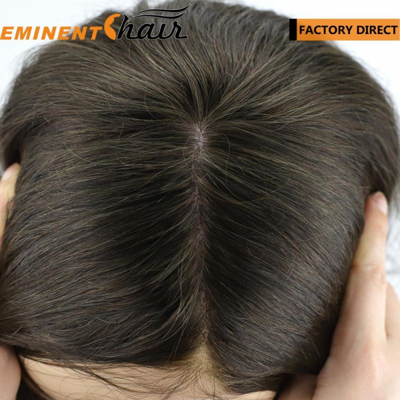 French Lace 100% Indian European Hair Silk Part Remy Hair Women Wig Replacement