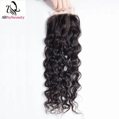 Factory Price 100% Virgin Human Hair Water Wave Lace Closure