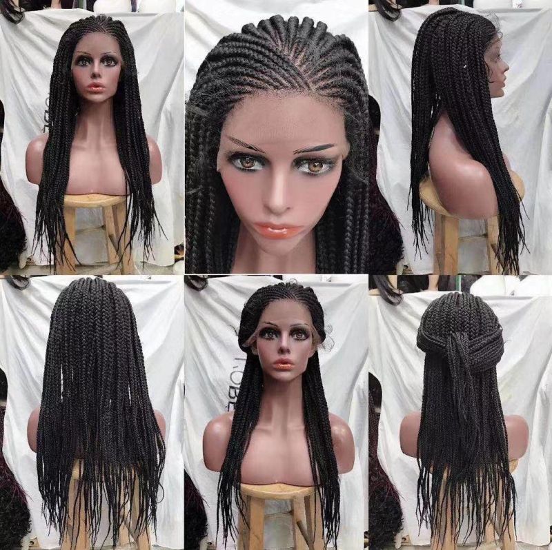 Micro Handmade Side Braiding Cornrow Lace Front Hair Wig, Cornrows Braided Hair Wig, Micro Braided Lace Wigs