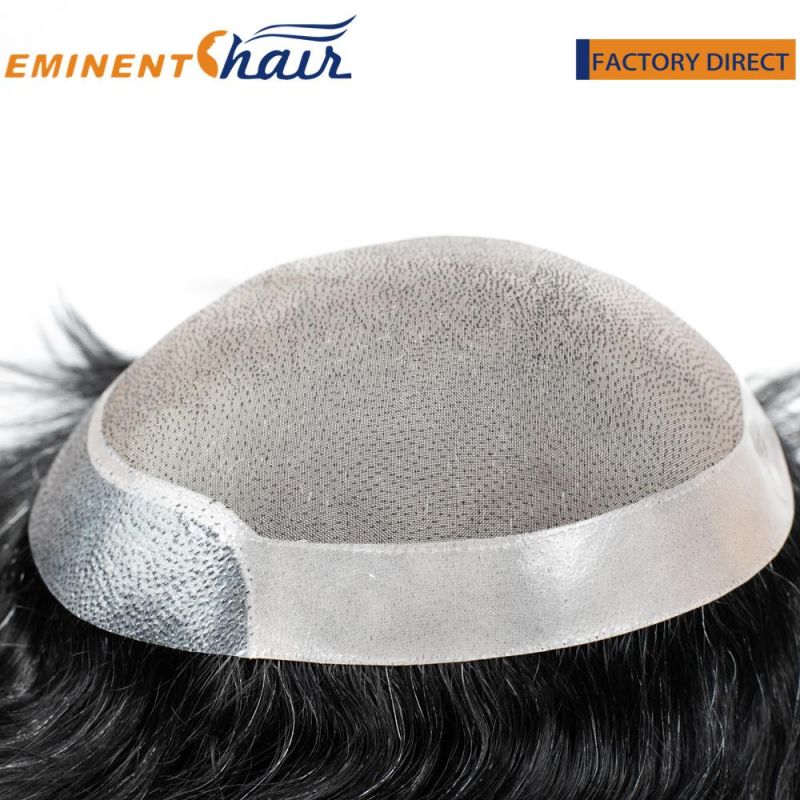 Black Color Human Hair Mono Toupee for Men