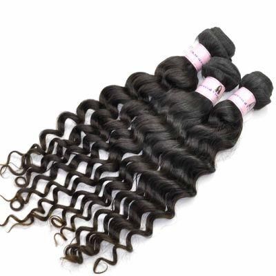 100% Deep Wave Virgin Indian Human Hair Extensions, Unprocessed Hair Weave