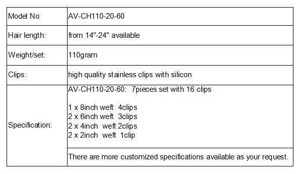 Avivawigs 100% Human Hair Clip Hair Extension Clip in Sets 7PCS Dark Brown (AV-CH110-20-2)