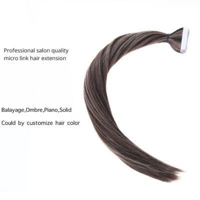 Wrap Around Magic Tape Comb 100% Real Human Hair Balayage Ombre 18/60 Nordic Blonde Hair