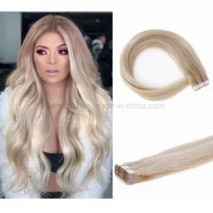 100% Double Drawn Russian B#18/613 Remy Human Hair Tape Hair Extensions