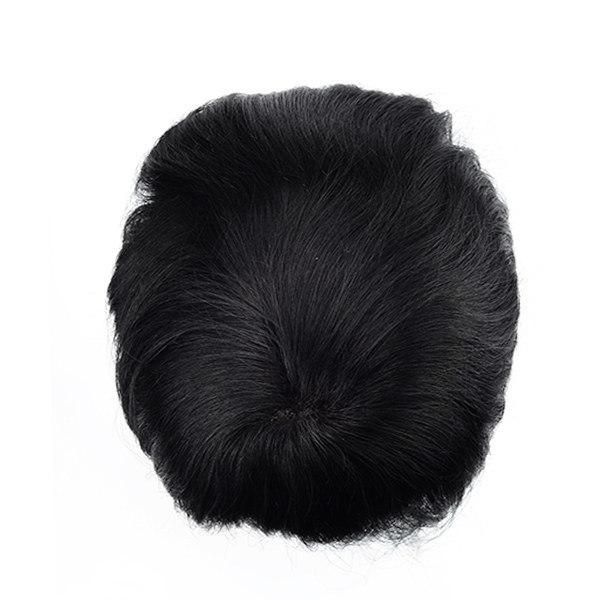Ll539: Super Thin Skin Natural Human Hair Toupee with Clips