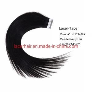 #1b off Black Factory Custom Human Hair Brazilian Hair and PU Tape in Hair Extension