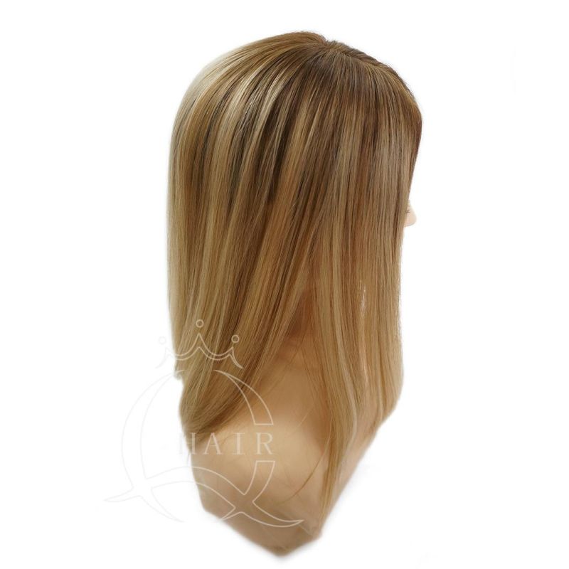 Best Quality Hair Made Simulated Scalp Injected Hairpiece Part of Wig Human Hair Silk Toppers for Lady with Thin Hair