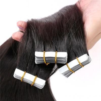 Remy European Human Hair Straight 20PCS Invisable Tape Hair Extensions