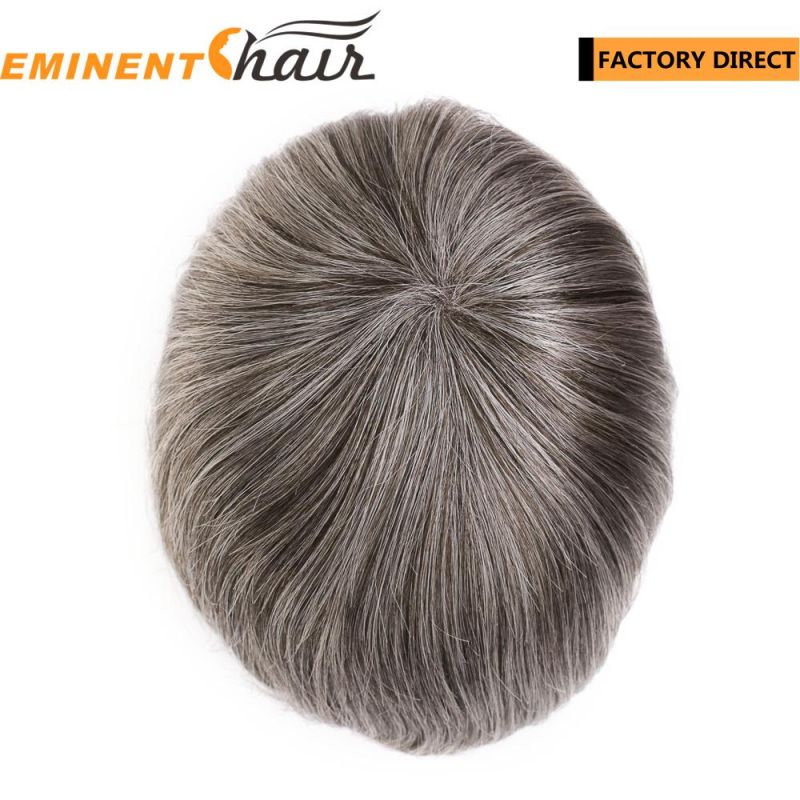 Human Hair Men′s Stock Mono Toupee