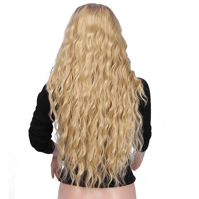 Synthetic Long Wigs for Black Women Heat Resistant Curly 613 Brown Ombre Blonde 24inch