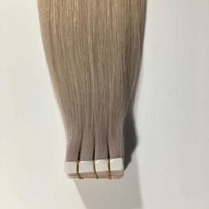 Grey# Straight Us Tape Skin Weft Brazilian Virgin Remy Human Hair Extensions