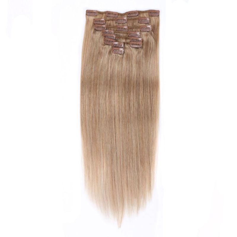 613# Blonde Color 100% Human Hair Clip in Hair Extensions
