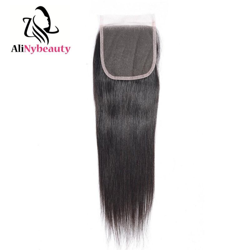 Unprocessed 4X4 Brazilian Human Hair Straight Lace Closure