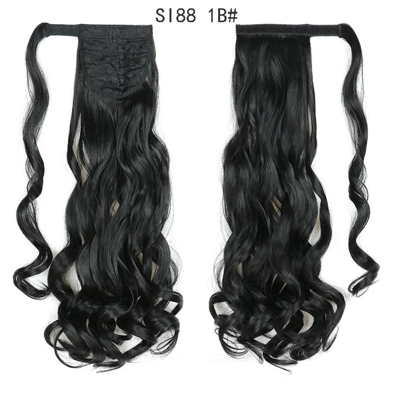 Synthetic Long Straight Wrap Around Clip in Ponytail