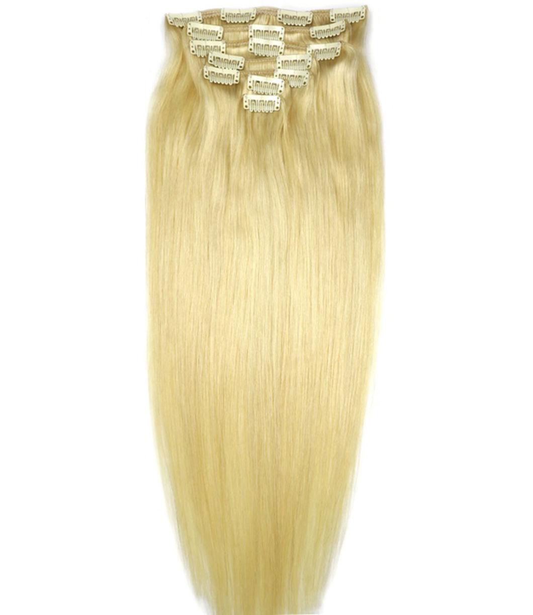 12" -24" Machine Made Clip in Remy Brazilian Hair 7PCS Set Clips in 100% Straight Human Hair Extensions Full Head