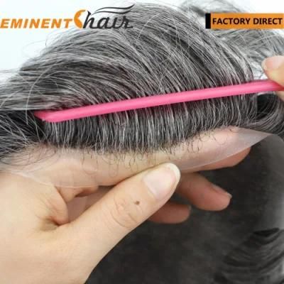 Indian Human Hair Men&prime; S Thin Skin Hair Topper