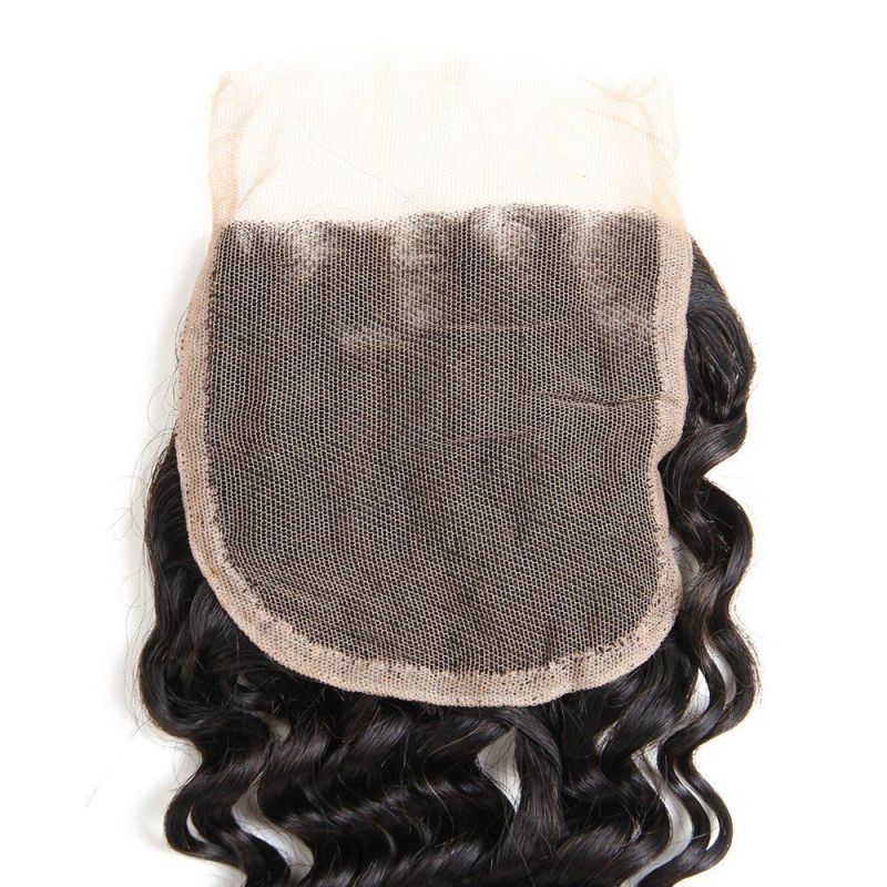 Cheap Deep Wave Brazilian Human Hair 4*4 Lace Closure