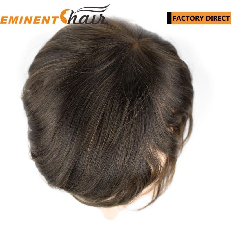 Custom Made Natural Hairline Men′s Human Hair Lace Toupee