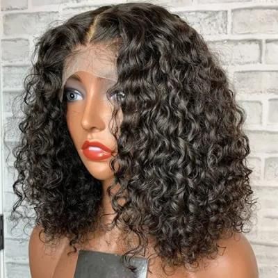 Short Bob Wig Deep Wave Frontal Wig Curly Bob Lace Front Human Hair Wigs Prepluck with Baby Hair for Women Lace Wigs