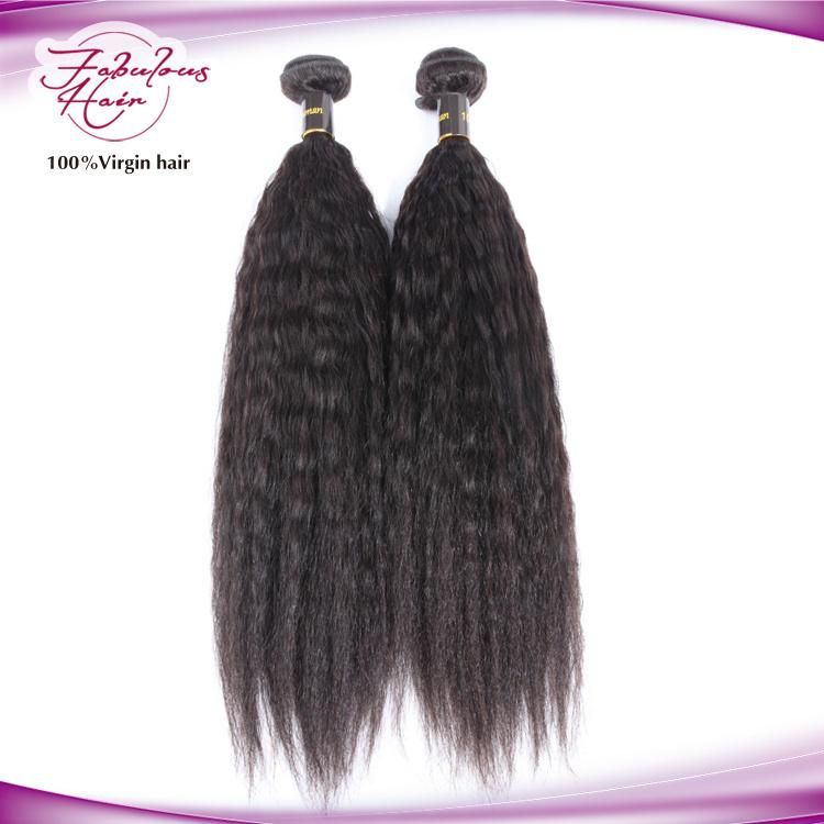 Queen Hair Products Kinky Straight Virgin Human Hair Extensions