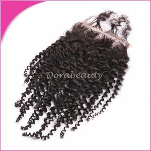 Brazilian Virgin Hair Kinky Curly Free Part Top Lace Closure
