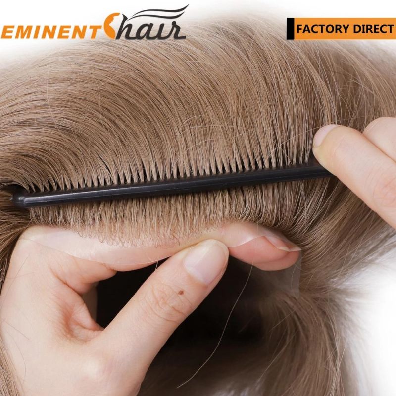 Hairpiece European and American Middle Cent Custom Made Full Skin Remy Hair Men′s Hairpieces