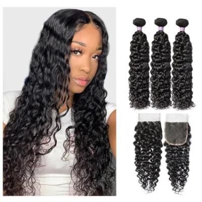 Kbeth Cheap Water Wave Raw Vendors Virgin in Bulk Wholesale Super Double Drawn Weaves Bundles Human Peruvian and Brazilian Hair Wholesale