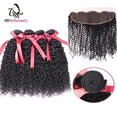 Virgin Hair 3 Bundles with Frontal Brazillian Human Hair