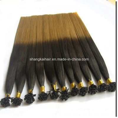Ombre Color Remy Keratin Flat Tip Hair Extension