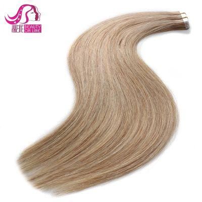 Blond Virgin Human Double Drawn Cuticle Aligned Remy Russian Ombre Tape in Hair Extensions