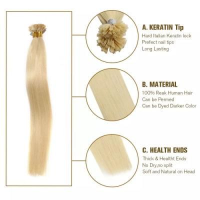 U Tip Nail Hair Extensions Machine Remy Hair 14&quot; Natural Real Human Hair Pre-Bonded Hair Extensions 100g