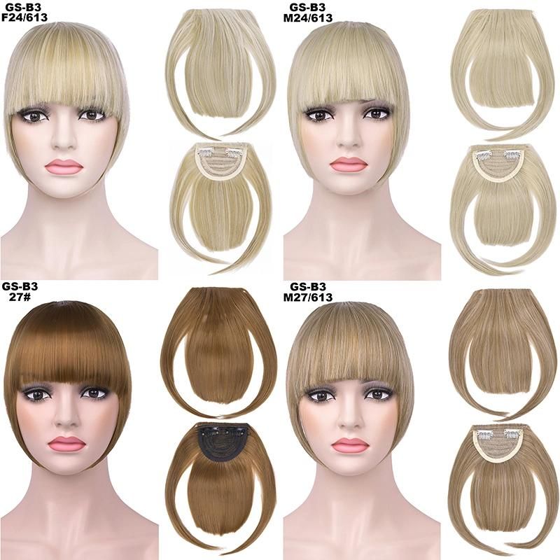 Synthetic High Temperature Fiber Clip in Hair Piece Bangs