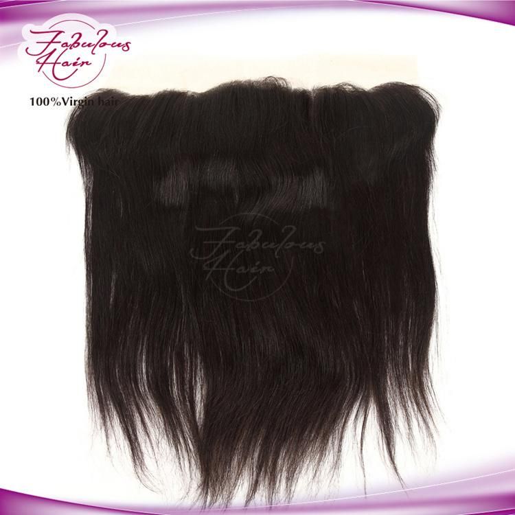 Machine Double Deft Natural Brazilian Hair Straight Lace Frontal 13*4