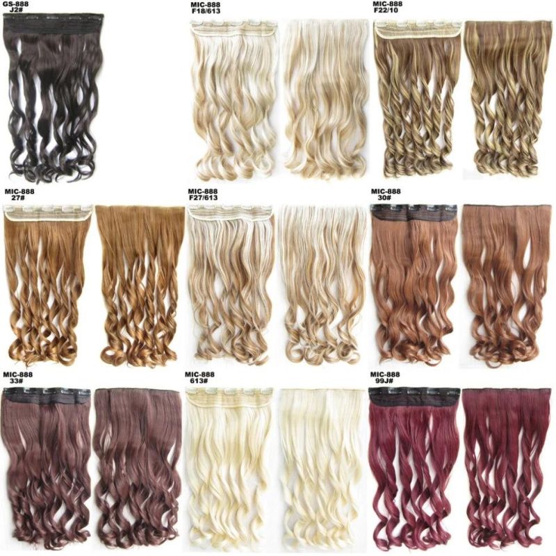 5clips One-Piece 22"-24" Body Wavy Clip in Hair Extensions Hairpiece